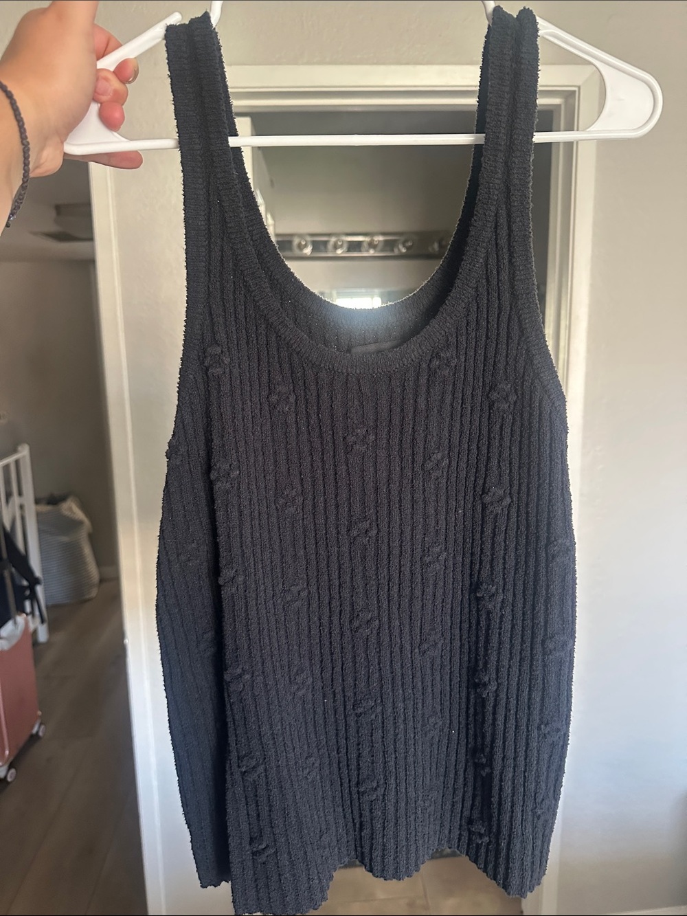 Lucky Brand Black Ribbed Tank Top